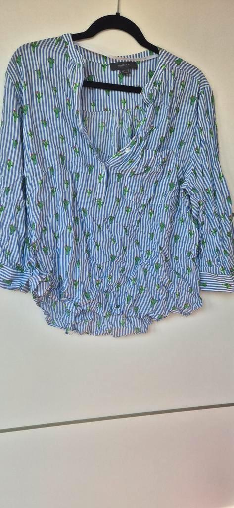 Gestreept blousje met cactussen, maat 46, Kleding | Dames, Blouses en Tunieken, Zo goed als nieuw, Maat 46/48 (XL) of groter, Blauw