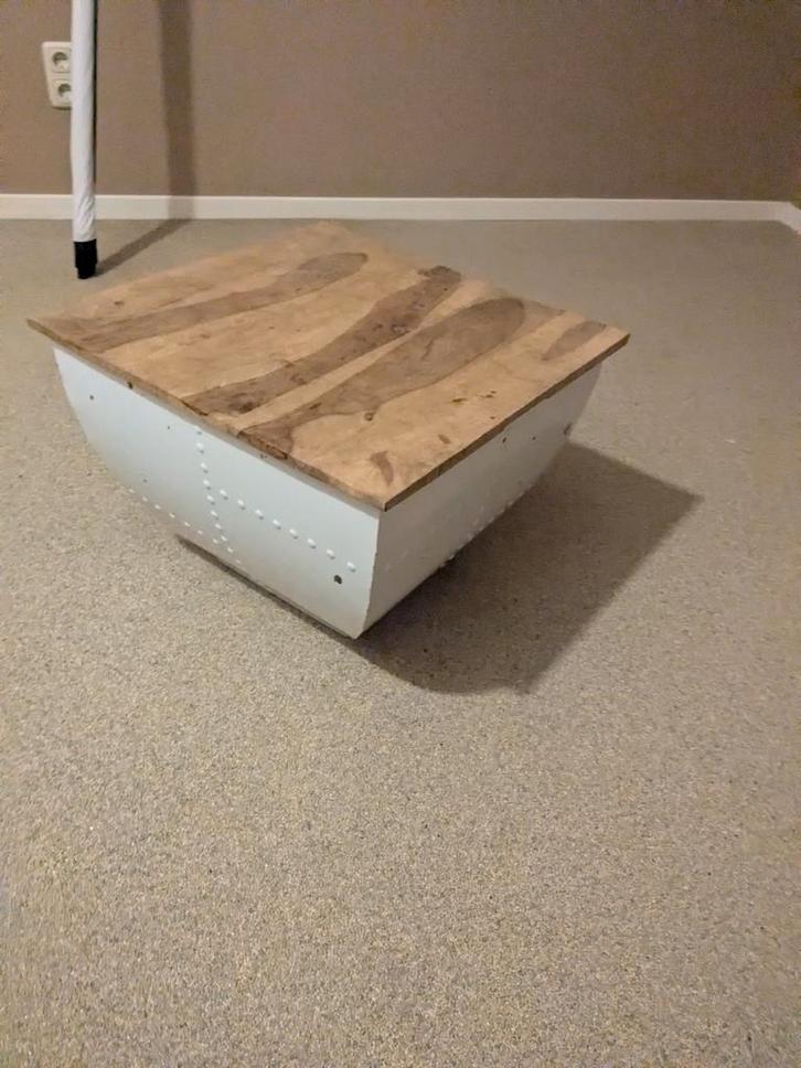 Industriële salontafel met opbergruimte, Huis en Inrichting, Tafels | Salontafels, Gebruikt, Ophalen