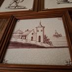 5 Ingelijste Tegels met Oude Afbeelding erop zijn 16x16 cm, Ophalen of Verzenden