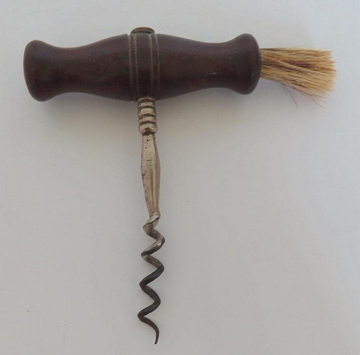 Uit inboedel: Antieke kurkentrekker met kwast, incl verzend, Antiek en Kunst, Curiosa en Brocante, Verzenden