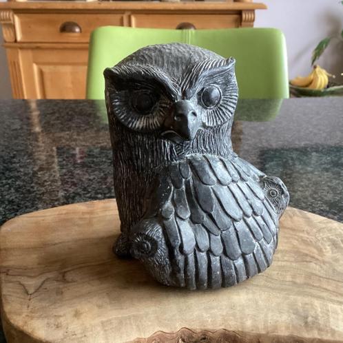 Beeld, uil, Wolf sculptures, Canada, handgesneden, vintage, Antiek en Kunst, Kunst | Beelden en Houtsnijwerken, Ophalen