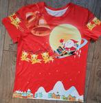 Kerst shirt met Santa en rendieren, Ophalen of Verzenden, Zo goed als nieuw, Jongen of Meisje, Shirt of Longsleeve