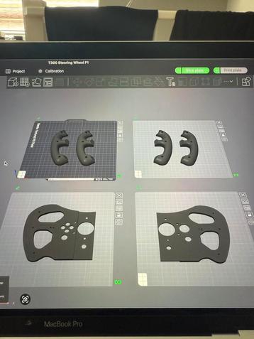 Zwart F1 stuur voor Thrustmaster T300 3d geprint beschikbaar voor biedingen