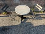 Terrasset tafel met 2 stoelen, Tuin en Terras, Ophalen, Gebruikt, Rond, Metaal