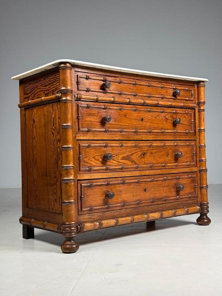 Faux Bamboo commode ca. 1900, Huis en Inrichting, Kasten | Ladekasten, Zo goed als nieuw, Minder dan 100 cm, 100 tot 150 cm, 25 tot 50 cm