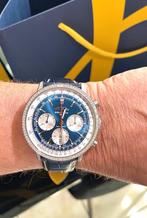 Breitling Navitimer 41mm Blauw/Diamant Nieuw 2025, Ophalen, Leer, Breitling, Polshorloge