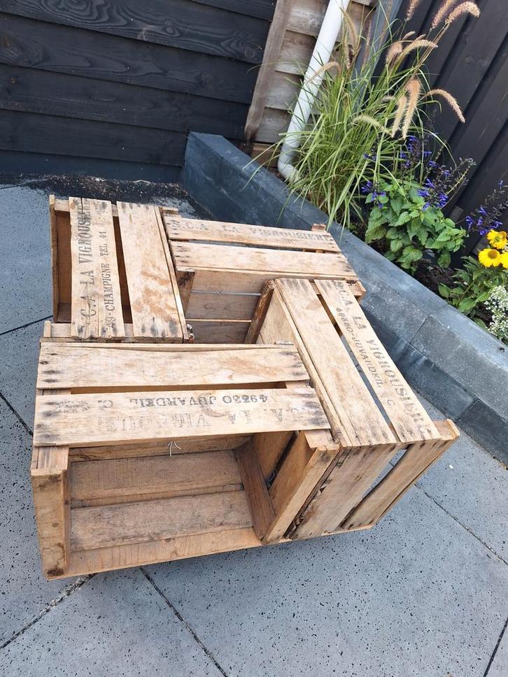 Salontafel van fruitkisten, Huis en Inrichting, Woonaccessoires | Kisten, Gebruikt, Minder dan 50 cm, 50 tot 75 cm, 50 tot 100 cm