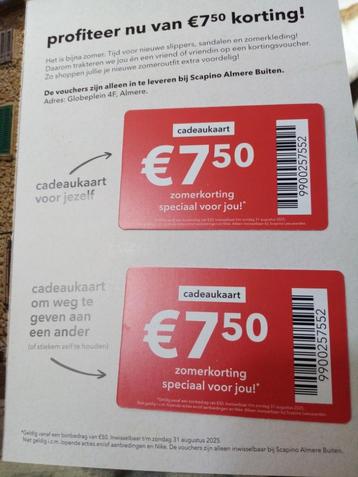 €15 korting bij Scapino cadeaukaart kadokaart beschikbaar voor biedingen