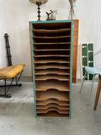 Antieke houten archiefkast, vintage organizer, schappenkast, Ophalen of Verzenden