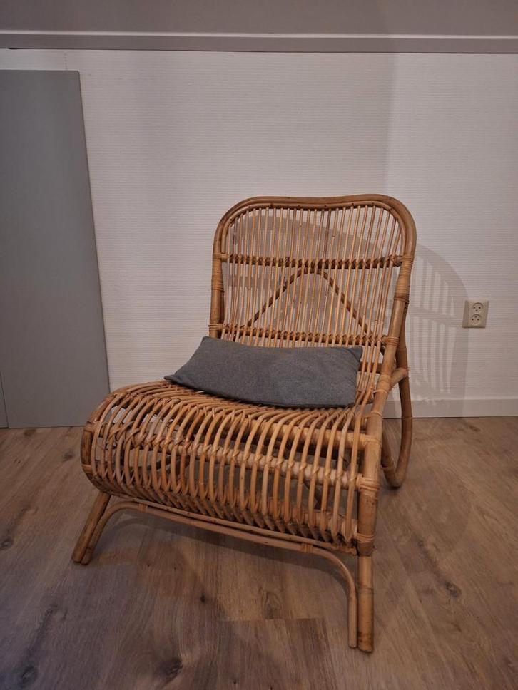Rotan fauteuil, Huis en Inrichting, Fauteuils, Gebruikt, Riet of Rotan, 50 tot 75 cm, 75 tot 100 cm, Ophalen