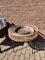 Rotan tafel en dienbladen, Ophalen, Nieuw, Rond, Overige materialen