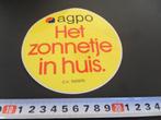 sticker AGPO Het zonnetje in huis  C.V. Ketels, Verzamelen, Ophalen, Zo goed als nieuw