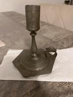 Antieke Tinnen Kandelaar, Antiek en Kunst, Antiek | Kandelaars, Ophalen of Verzenden, Overige materialen
