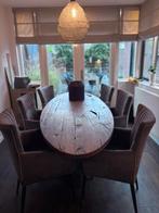Ovale houten eettafel zonder 6 stoelen, Gebruikt, 100 tot 150 cm, Eikenhout, Ophalen of Verzenden