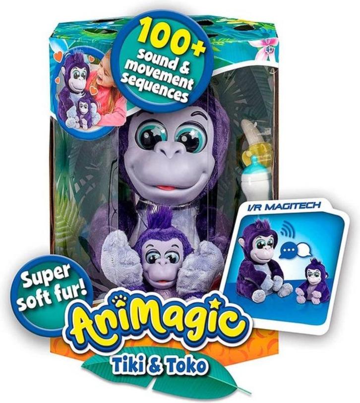 Animagic Tiki and Toko Gorillas Interactieve Knuffels NIEUW, Kinderen en Baby's, Speelgoed | Knuffels en Pluche, Zo goed als nieuw
