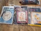 3 vintage borduurpakketten + veel extra borduurgaren, Hobby en Vrije tijd, Borduren en Borduurmachines, Ophalen of Verzenden, Nieuw