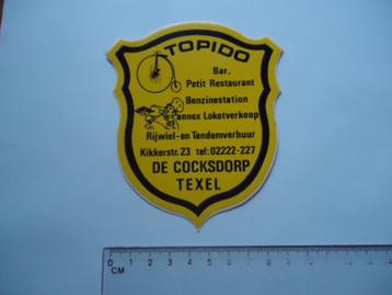 sticker oud Texel Cocksdorp TOPIDO fietsen tankstation resto beschikbaar voor biedingen