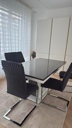 Eet tavel 5 stoelen, Tuin en Terras, Ophalen, Gebruikt, Eettafel, 5 zitplaatsen