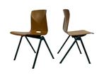 Vintage Pagholz stoel stapelbaar Woodmark / Galvanitas, Huis en Inrichting, Stoelen, Gebruikt, Bruin, Vintage, Metaal