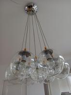 Hanglamp  7 glazen bollen,  lengte/hoogte: 1 m., Ophalen of Verzenden, 75 cm of meer