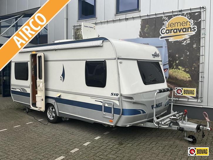 Fendt Diamant 510 TFB MOVER-AIRCO-LUIFEL, Caravans en Kamperen, Caravans, Bedrijf, tot en met 4, 1250 - 1500 kg, Rondzit, Fendt