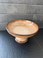 Vintage aardewerk schaal op voet Potterie driehoek huizen, Gebruikt, Schaal, Rond, Ophalen of Verzenden