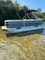 Pontonboot 25 pk Yamaha – loungeboot met bimini & zwemtrap, Ophalen, 10 tot 30 pk, Aluminium, Zo goed als nieuw