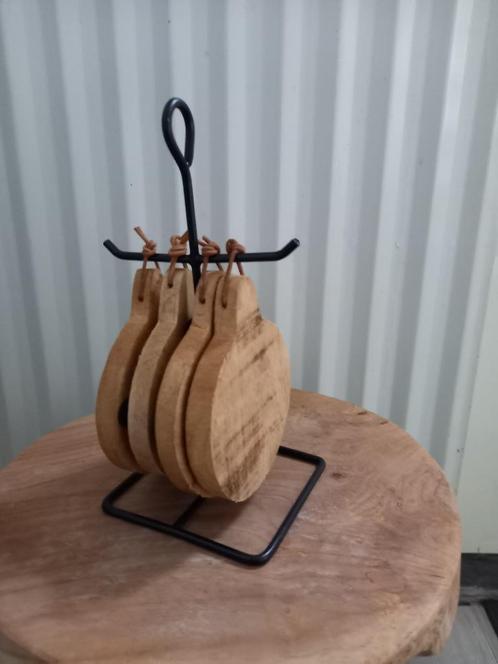 Setje van 4 Houten Onderzetters, Huis en Inrichting, Woonaccessoires | Onderzetters, Zo goed als nieuw, Glas of Kopje, Ophalen of Verzenden