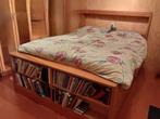 Houten 2-persoonsbed, veel opbergruimte, Huis en Inrichting, Ophalen of Verzenden, Gebruikt, Tweepersoons