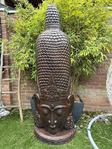 Handgesneden houten Buddha beeld 170CM beschikbaar voor biedingen