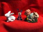 Konijn Konijnen Beeldje 3 x (met paddenstoel), Als Nieuw, Verzamelen, Beelden en Beeldjes, Ophalen of Verzenden, Zo goed als nieuw