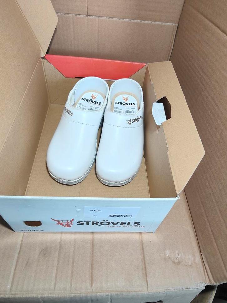 Witte Strovels klompen, maat 37. Nieuw in doos., Doe-het-zelf en Verbouw, Schildersmaterialen, Nieuw, Kleding, Ophalen of Verzenden