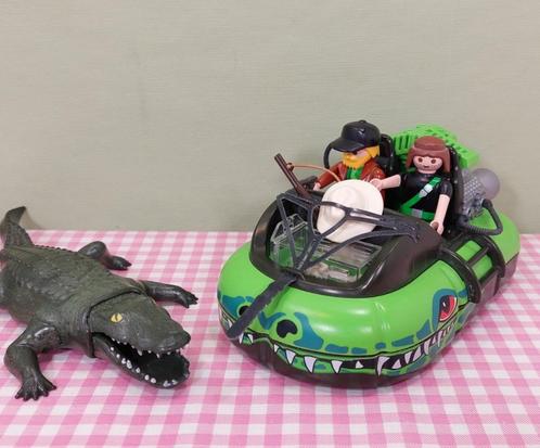 Playmobil 4446 Gangster Hovercraft krokodil jungle avontuur, Kinderen en Baby's, Speelgoed | Playmobil, Gebruikt, Los playmobil