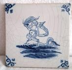 Tegel - Zeewezen - Delft, Plateelbakkerij , 1970, Antiek en Kunst, Ophalen of Verzenden