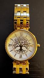 AVA horloge goudkleurig Levensboom Yggdrasil, dameshorloge, Overige merken, Staal, Gebruikt, Ophalen of Verzenden