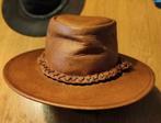Leren Australian cowboy hoed laag model, Ophalen of Verzenden, Zo goed als nieuw