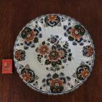 Gebloemd rond wandbord fruitschaal ouderwets bord bloemen, Ophalen of Verzenden