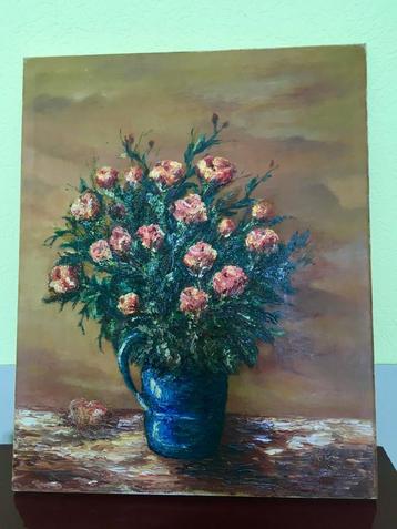 olieverf schilderij rozen van Toon Beckers Vaals unicaat beschikbaar voor biedingen