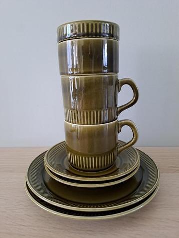Vintage set 2 kop en schotels, ontbijtborden, filter beschikbaar voor biedingen