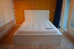Wit bed met bedbord en 4 praktische lades, Huis en Inrichting, Slaapkamer | Bedden, Ophalen, Gebruikt, Wit, Tweepersoons