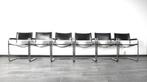 Nog 4 zwart tuigleer buisframe stoelen S34 van Mart Stam, Design, bauhaus, Gebruikt, Zwart, Ophalen of Verzenden
