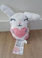 Knuffel H&M konijn roze hart schattig wit 17 cm K8741, Ophalen of Verzenden, Zo goed als nieuw, Konijn