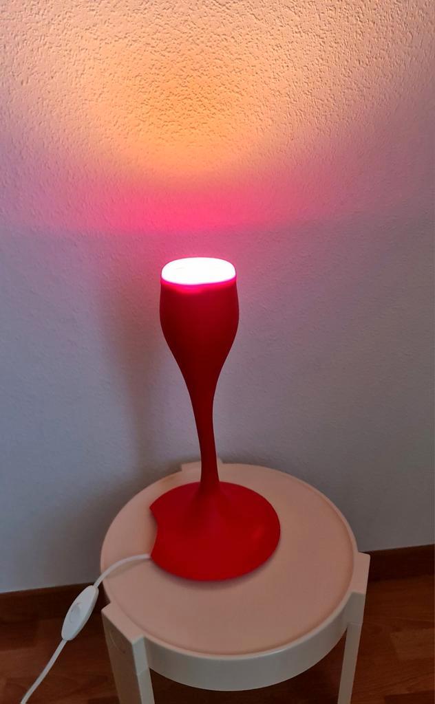 Ikea tafellamp of wandlamp Flamma vintage rood glas vorm, Huis en Inrichting, Lampen | Tafellampen, Gebruikt, Minder dan 50 cm