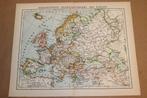 Antieke kaart Europa Staatkundig - Circa 1900, Boeken, Atlassen en Landkaarten, Ophalen of Verzenden, Gelezen, 1800 tot 2000, Landkaart