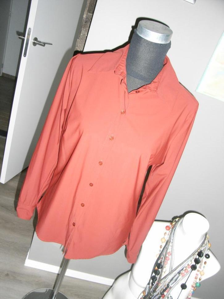 DAYZ brique/terra travelstof blouse mt M 38/40,  nieuwstaat!, Kleding | Dames, Blouses en Tunieken, Zo goed als nieuw, Maat 38/40 (M)