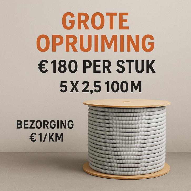 Snelflex Flexibele Buis 5x2,5 100m – Bouw Opruiming, Doe-het-zelf en Verbouw, Elektra en Kabels, Nieuw, Kabel of Snoer, Ophalen of Verzenden