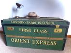 Vintage reiskist/hut koffer/Oriënt Express/etalage/foto, Huis en Inrichting, Minder dan 50 cm, Gebruikt, Ophalen of Verzenden