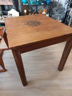 Teakhouten eettafel. 80x100. Gerestyled., Ophalen, 50 tot 100 cm, 50 tot 100 cm, Zo goed als nieuw