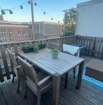 Tuinset met 4 stoelen van teakhout hardhout, Ophalen, 4 zitplaatsen, Gebruikt, Hardhout
