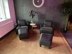 4SO lounge stoelen met hocker, Tuin en Terras, Tuinsets en Loungesets, Wicker, Gebruikt, Ophalen of Verzenden, 2 zitplaatsen